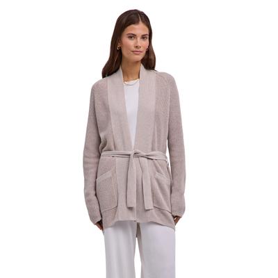 Cardigan FALKE "FALKE Cardigan", Damen, Gr. M, linen meliert (4541), Strickjacken