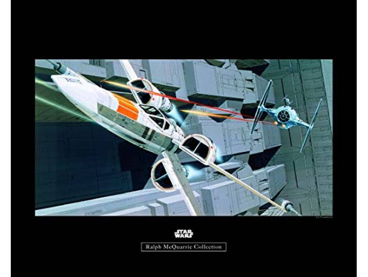 Komar Wandbild Star Wars Classic RMQ X-Wing vs TIE-Fighter Kinderzimmer, Jugendzimmer, Dekoration, Kunstdruck ohne Rahmen WB164-50x40 Größe: 50 x 40 cm (Breite x Höhe)