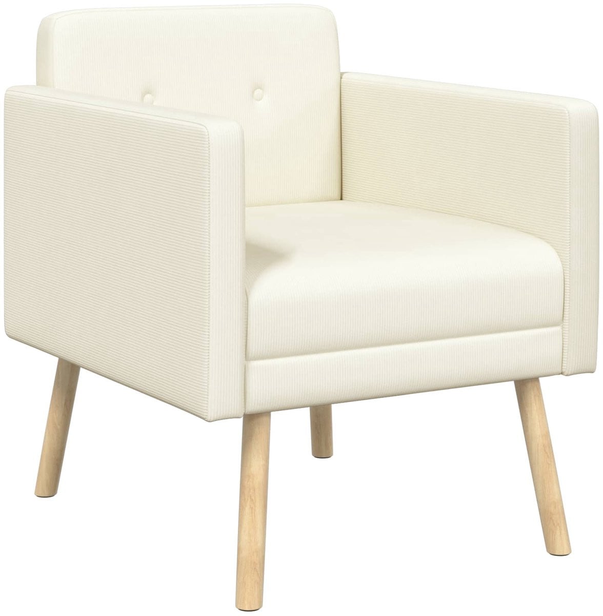 vidaXL Accentstoel - Crèmekleurig - Corduroy stof - Modern