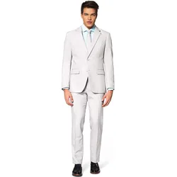 OppoSuits Groovy Grey Kostüm Anzug - Party Jackett Sakko (46)