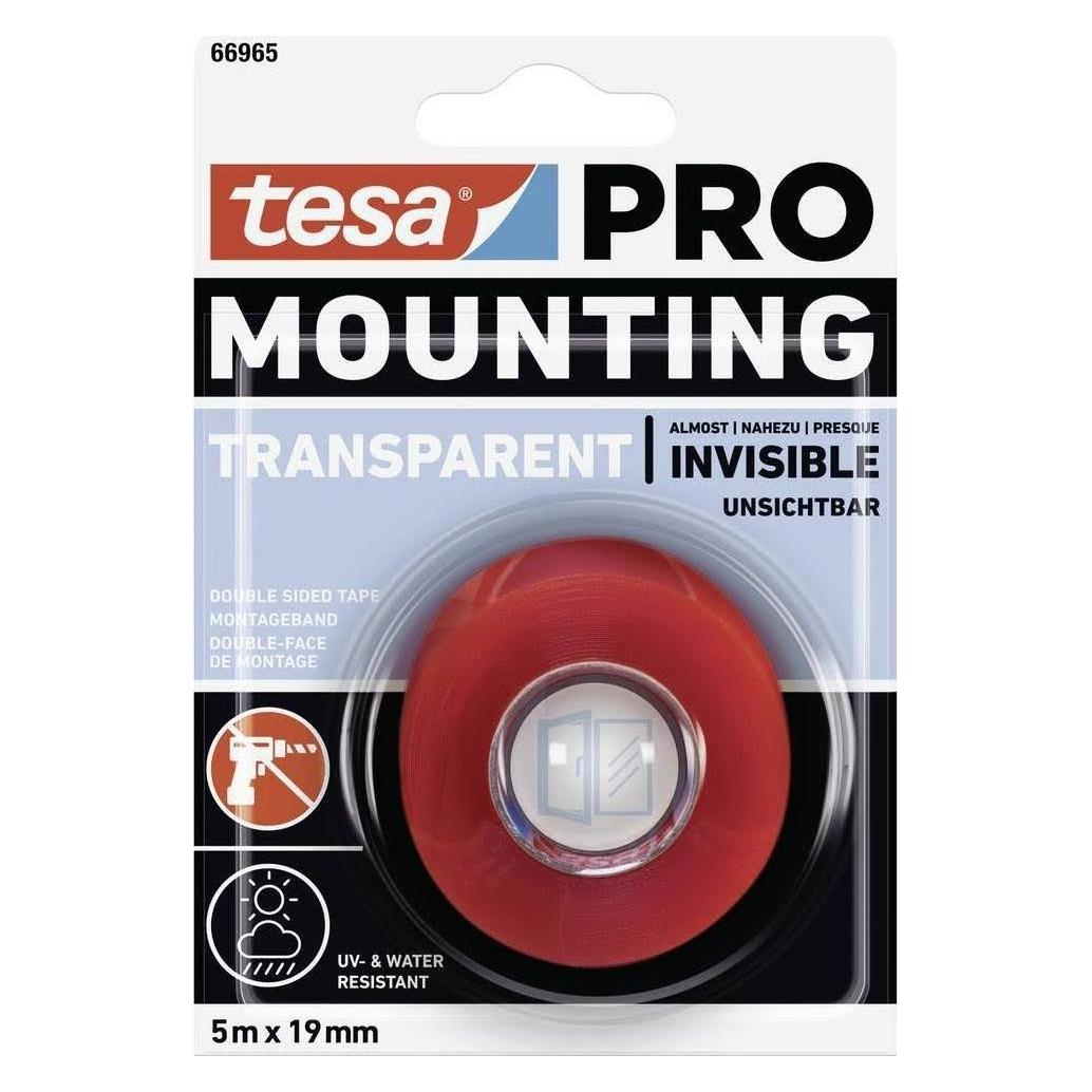 tesa Mounting PRO Transparent, 5m:19mm (19 mm) (66965-00001-00)