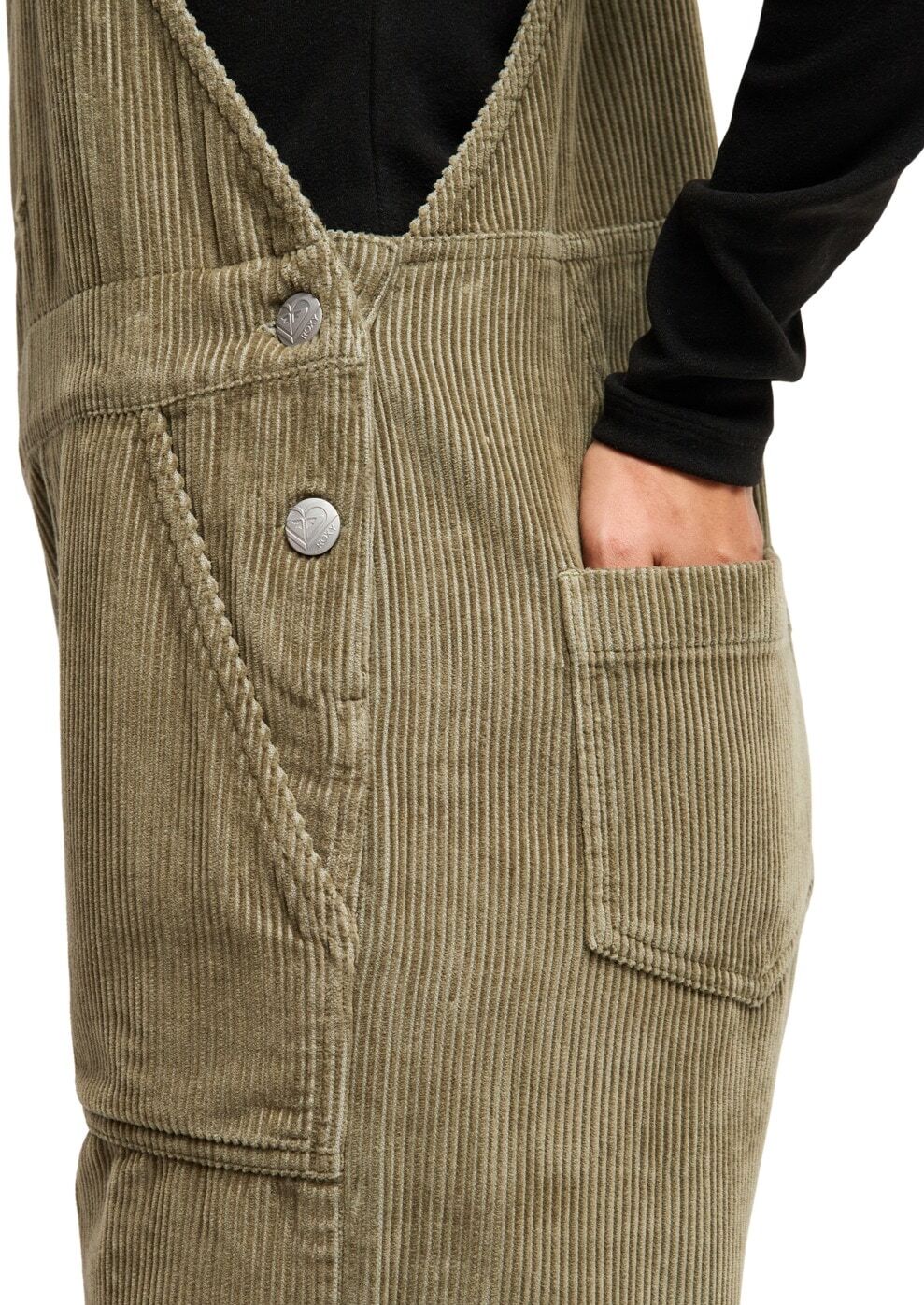 Overall ROXY "Trailblazer Overall", Damen, Gr. M, beige (olivgrün), Obermaterial: 100% Baumwolle., Overalls Overall