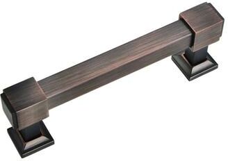 "Utopia Alley Brett Cabinet Pull Handle -Decorative Drawer Bronze Drop Pull Handles, 3.78"" Center to Center"