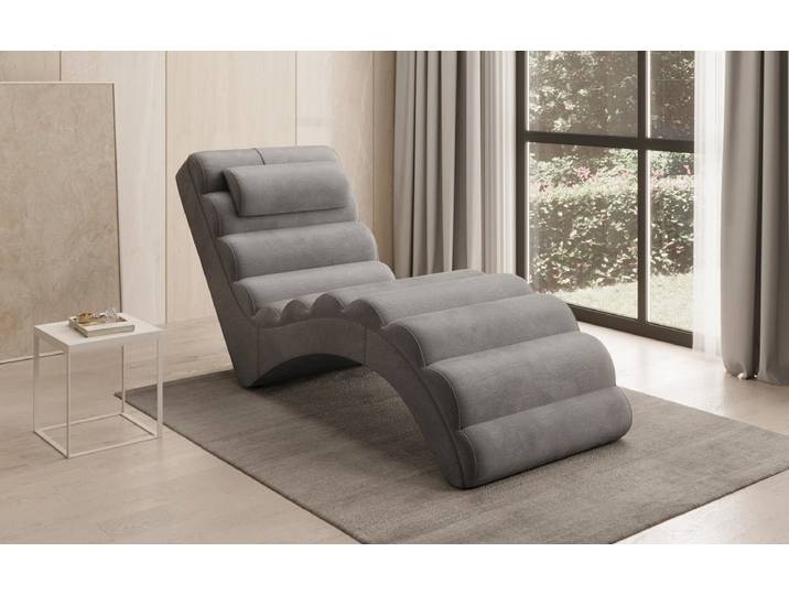 Designer Relax-Liege Malina in Samt - Grau - Samt - Luxusbetten24