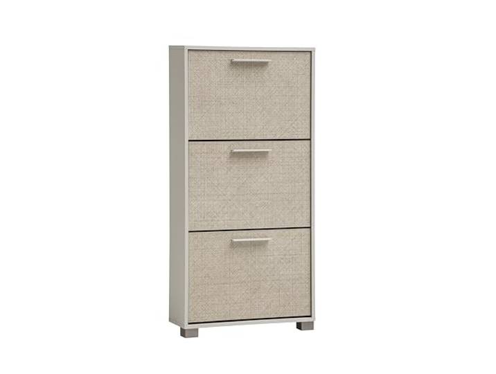 Schildmeyer Schuhschrank Schuhkipper Edno 159987, cremebeige/Canasta Dekor, 59,8 x 19,5 x 124 cm