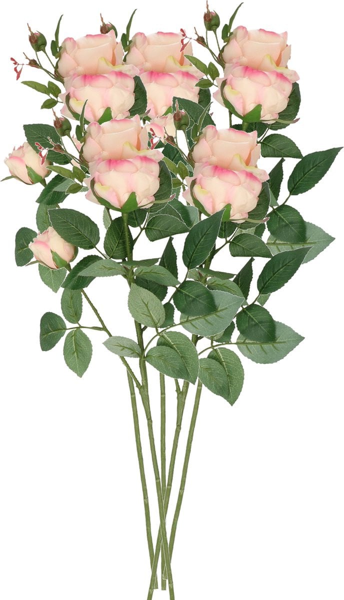 Top Art Kunstbloem roos Ariana, 5 stuks, roze, 73 cm, kunststof steel