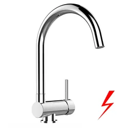 NIEDERDRUCK Wasserhahn Vorfenster Küchenarmatur, Umklappbar 6 CM, mit 360° schwenkbarem U-Auslauf, Verchromt