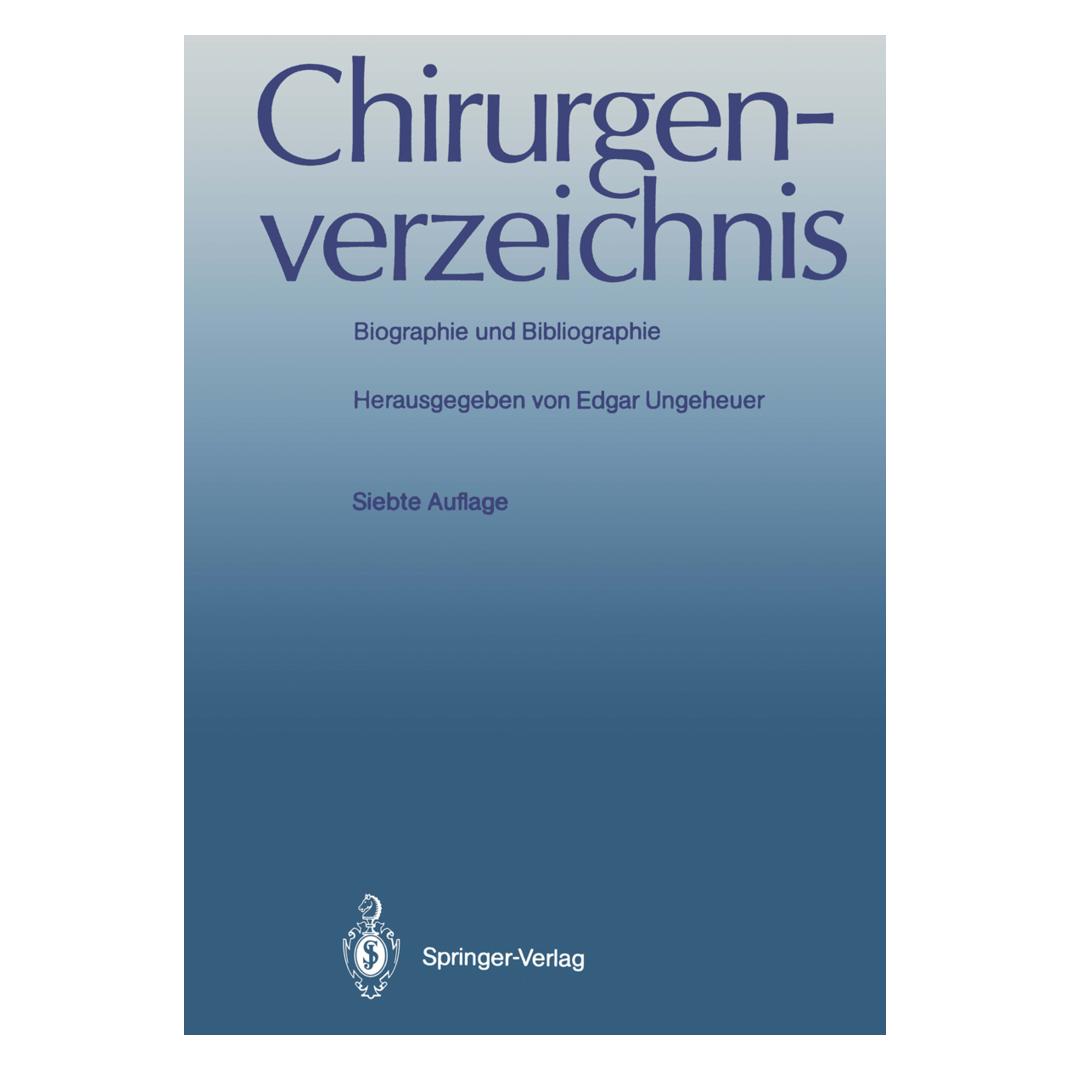 Springer Chirurgenverzeichnis (Deutsch, Softcover, Edgar Ungeheuer) (55538266)