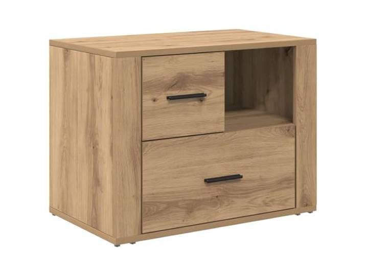 Heofavd Nachttisch Artisan-Eiche 35x60x50cm mit 2 Schubladen