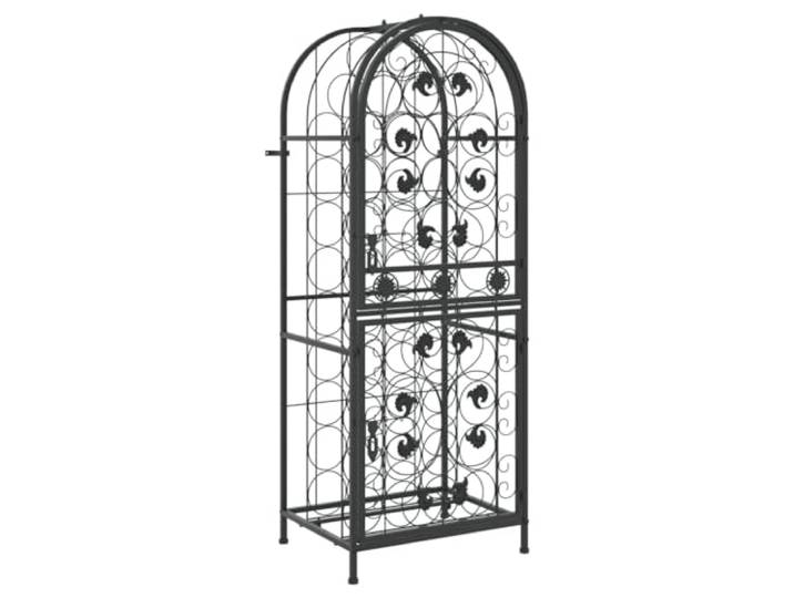 Xhnifbn Weinregal für 41 Flaschen Metall Weinständer Schwarz 45x36x120cm Abschließbarer Weinflaschenhalter aus robustem Schmiedeeisen für 41 Flaschen in Küche, Bar oder Weinkeller.