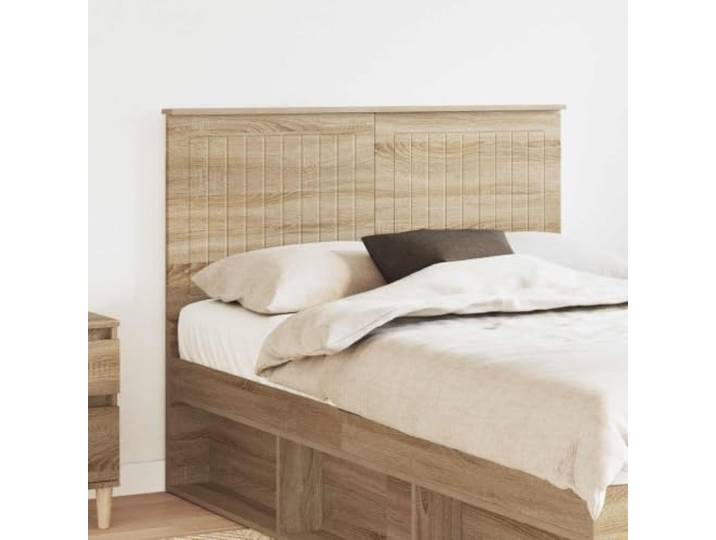 Modernes Kopfteil aus 120 cm breiten Holzbaustoff in Sonoma Eiche in minimalistischem rechteckigem Design, bietet solide Rückenstütze während