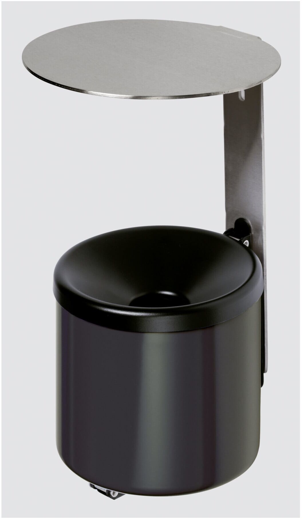 VAR Wandascher WH 10 mit Dach VA schwarz 0,6 l (33321)
