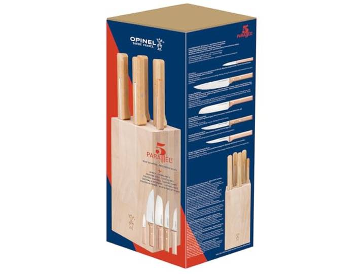 Opinel Messerblock PARALLELE MEAT mit 5 Messern, Braun, BENTURE254580