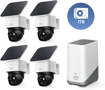 soundcore SoloCam S340 (4-Cam Pack) + HomeBase™ S380+ 1 TB Hard Drive