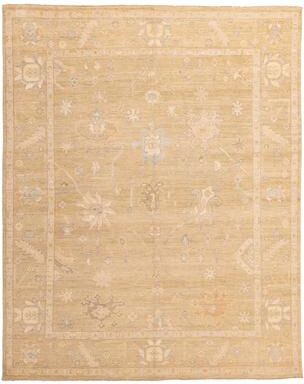 ECARPETGALLERY Hand-knotted Peshawar Oushak Olive Green Wool Rug - 8'1 x 9'10