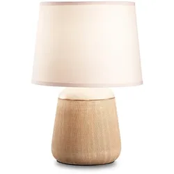 Ideal Lux Keramik-Tischleuchte KALÌ-2, RUND, E14, Kabel mit Schalter, Terracotta / rosé IDEA-245331