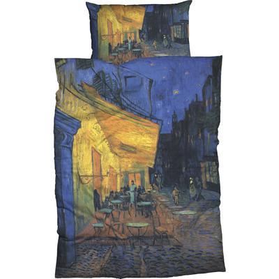 Bettwäsche GOEBEL "Nachtcafe", blau, B/L: 155cm x 220cm, 1 Stk., 1 Stk., Satin, B/L: 80cm x 80cm, 2 Stk., Satin, Obermaterial: 100% Baumwolle, Bettwäsche, Bettwäsche, außergewöhnlich