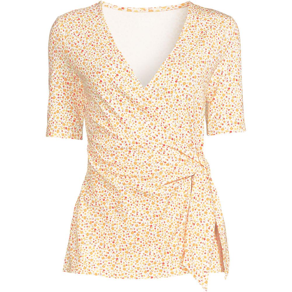 Shirt in Wickel-Optik in Plus-Größe für Damen, Damen, size: plus, Elfenbein, by Lands' End