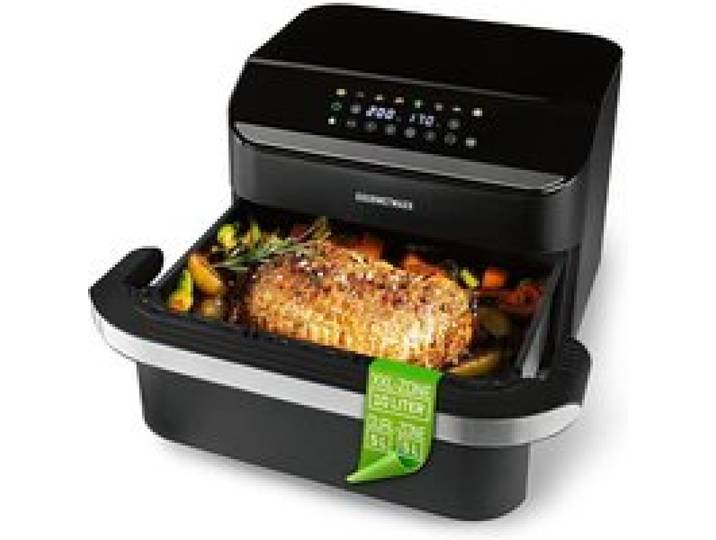 Air Fryer 10 L 2 Chambres De 5 L 8 Programmes Écran Tactile Double Zone Pour 2 Plats Simultanés