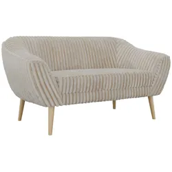 2-SITZER-SOFA PIRS - Beige Cord - Holzbeine