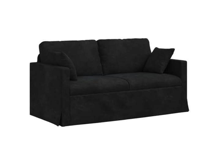 Todiikf 2er Sofa Schwarz 158x78x80cm Modernes Samtsofa Couch Ergonomische Polstercouch mit weichem Samtbezug, Holzarmlehnen und robustem Metallgestell ideal fürs Wohnzimmer.