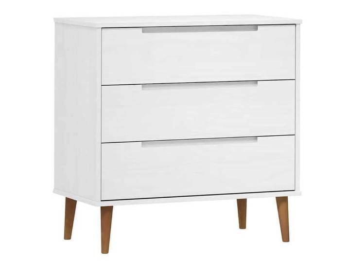 Remise Buffet bahut armoire console - Blanc - Commode MOLde Blanc - 80x40x80cm - Bois de pin massif_zcv19p