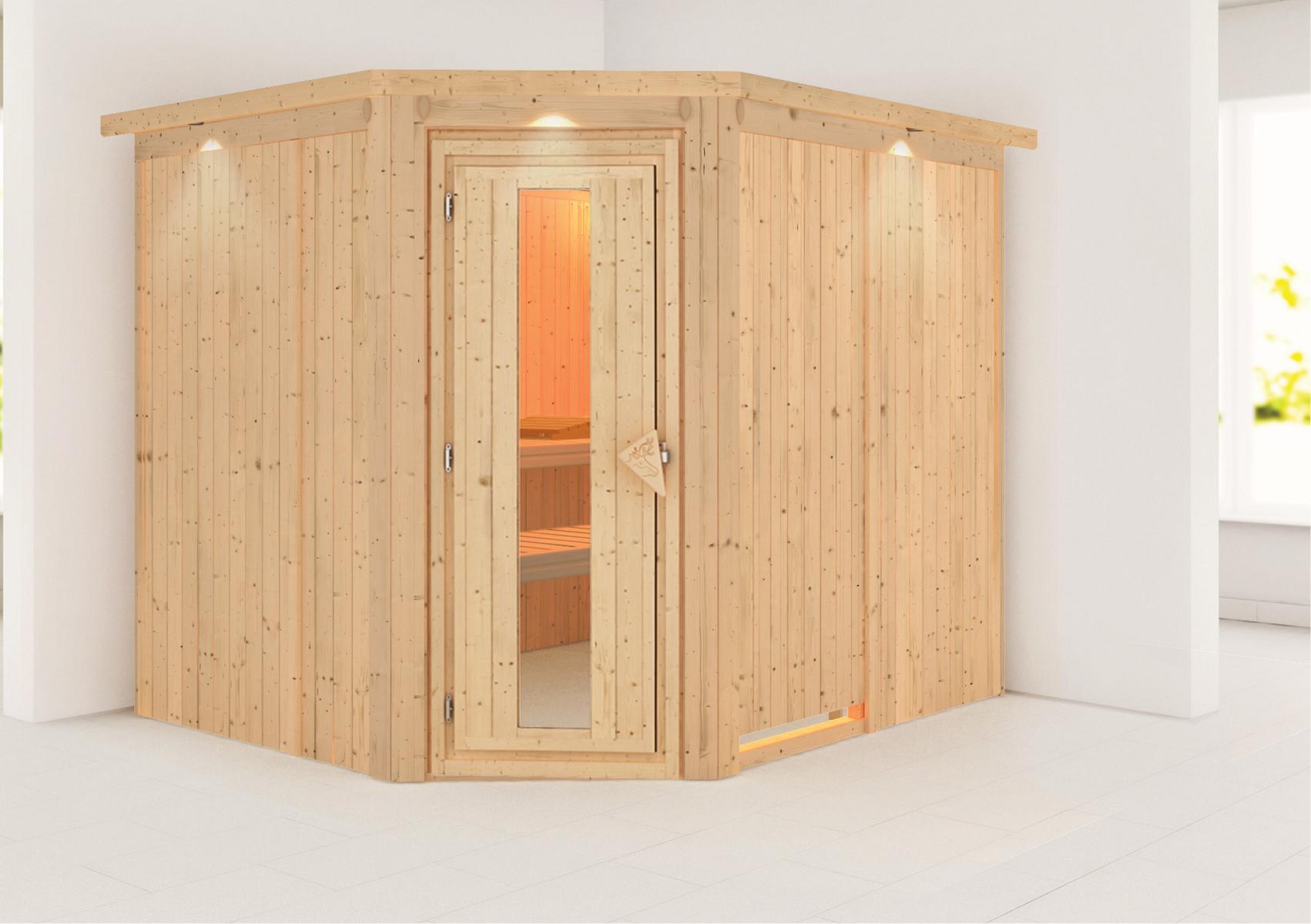 KARIBUHOLZT Sauna Malin Eck, o. Zub. m.Isoliertür u.Dachkranz 09231532