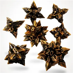 Glass Staff Dystopian Bane Metal RPG Dice Set