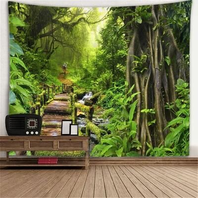Uplift Picks Window Scenery Wall Tapestry Nature View Mural Background Decor 05 230x180 Cm