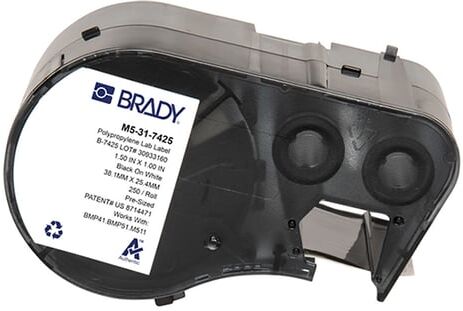 Brady M5-31-7425 etiquetas de polipropileno preto sobre branco 38,10 mm x 24,40 mm