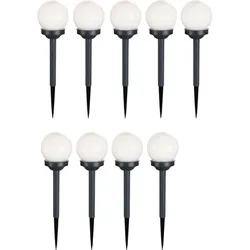 Solarleuchte Kugel Garten LED Gartendeko Kugelleuchte Solar 10 cm Solarkugel für Außen klein, Leuchtdauer ca. 6-8 Stunden, H 38 cm, 9er Set