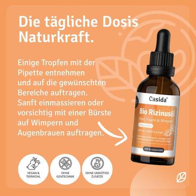 Rizinusöl kaltgepresst Bio Haut Haare Wimpern 50 ml Öl