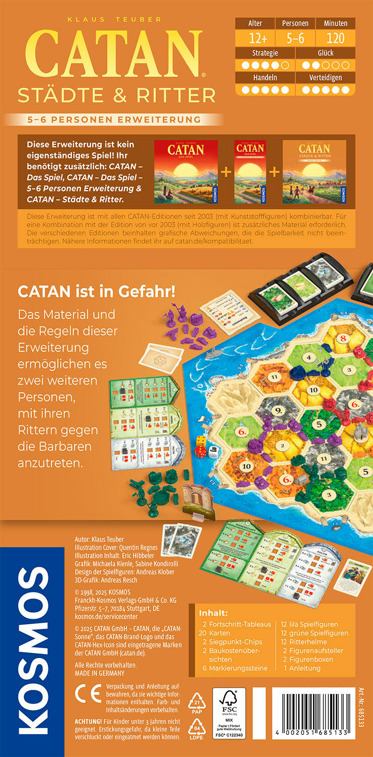 Spiel KOSMOS "CATAN Städte & Ritter", orange (bunt), Spiele, Kinder, Spiel, Made in Germany