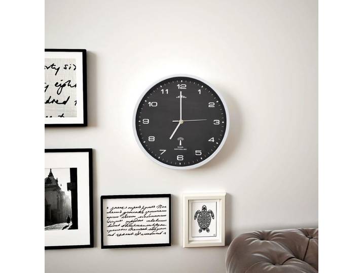 vidaXL - Wandklok - met - quartz - uurwerk - radiogestuurd - 31 - cm - zwart