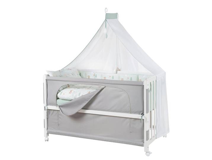 Roba Babybett Woodland Buddies 5er-Set 60 x 120 cm, Weiß, Textil, 60x120 cm, Baby- und Kindermöbel, Babyzimmer, Babybett, Beistellbetten
