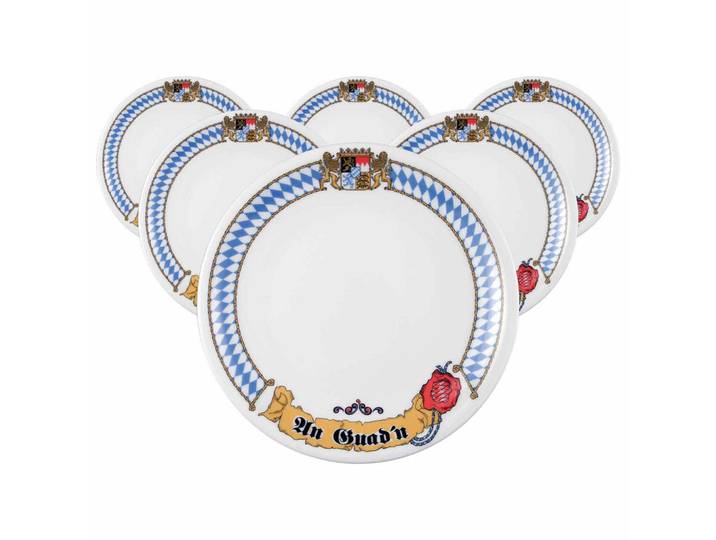 Seltmann Weiden Frühstücksteller Compact Bayern bunt ø 19 cm 6er Set, Mehrfarbig, Keramik, Rund, Geschirr, Teller