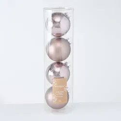 Boltze Große Weihnachtskugeln Ø 10 cm, 4 tlg, Taupe