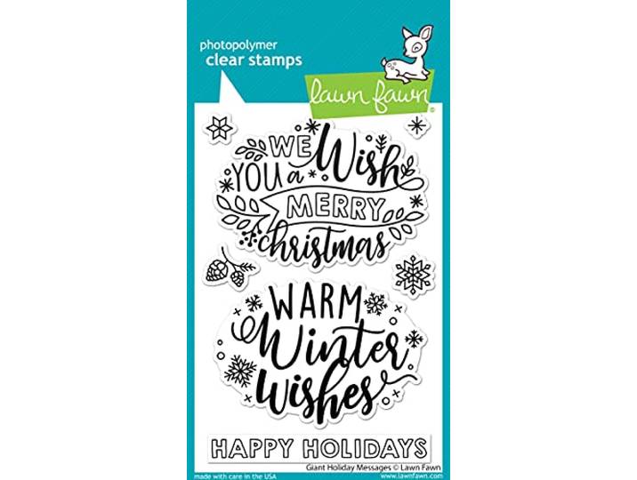 Lawn Fawn Clear Stamps 4 X6 -Giant Holiday Messages -LF2680