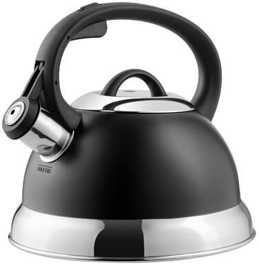 Mr. Coffee Flintshire 1.75 Quart Whistling Stovetop Tea Kettle in Black - 1.75 Quart