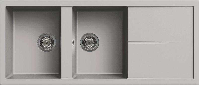 Elleci Unico 500, Aufsatzwanne, Rechteckig, Metaltek, Aluminium, 2 Becken, Rechteckig