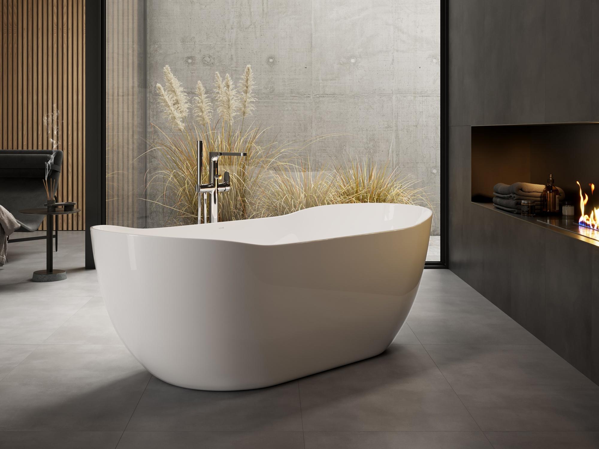 Wanne Inverto Oval 180x80 glänzend : Weiss glänzend