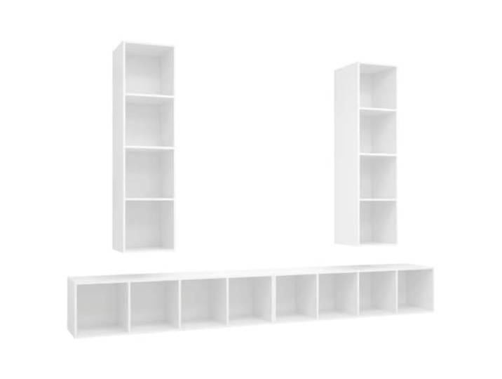 TV-Möbel zur Wandmontage, praktisch, modern, 37 x 37 x 142,5 cm, Holz, weiß, 02_0055122, 4 Stück