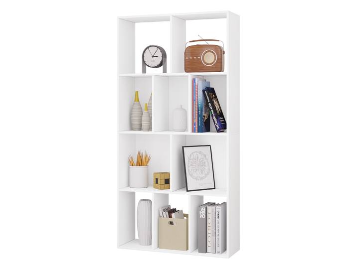 WOLTU 1PC blanc 4 niveaux bibliothèque bibliothèque armoire de rangement Cube armoire avec 10 compartiments ouverts pour affichage de livres salon