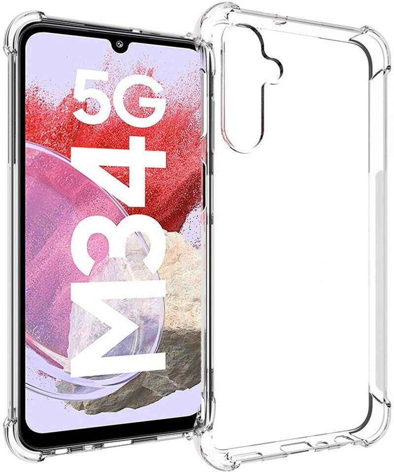INCOVER Samsung Galaxy M34 (5G) / F34 (5G) Drop-Proof Fleksibelt Plastik Bagside Cover - Gennemsigtig