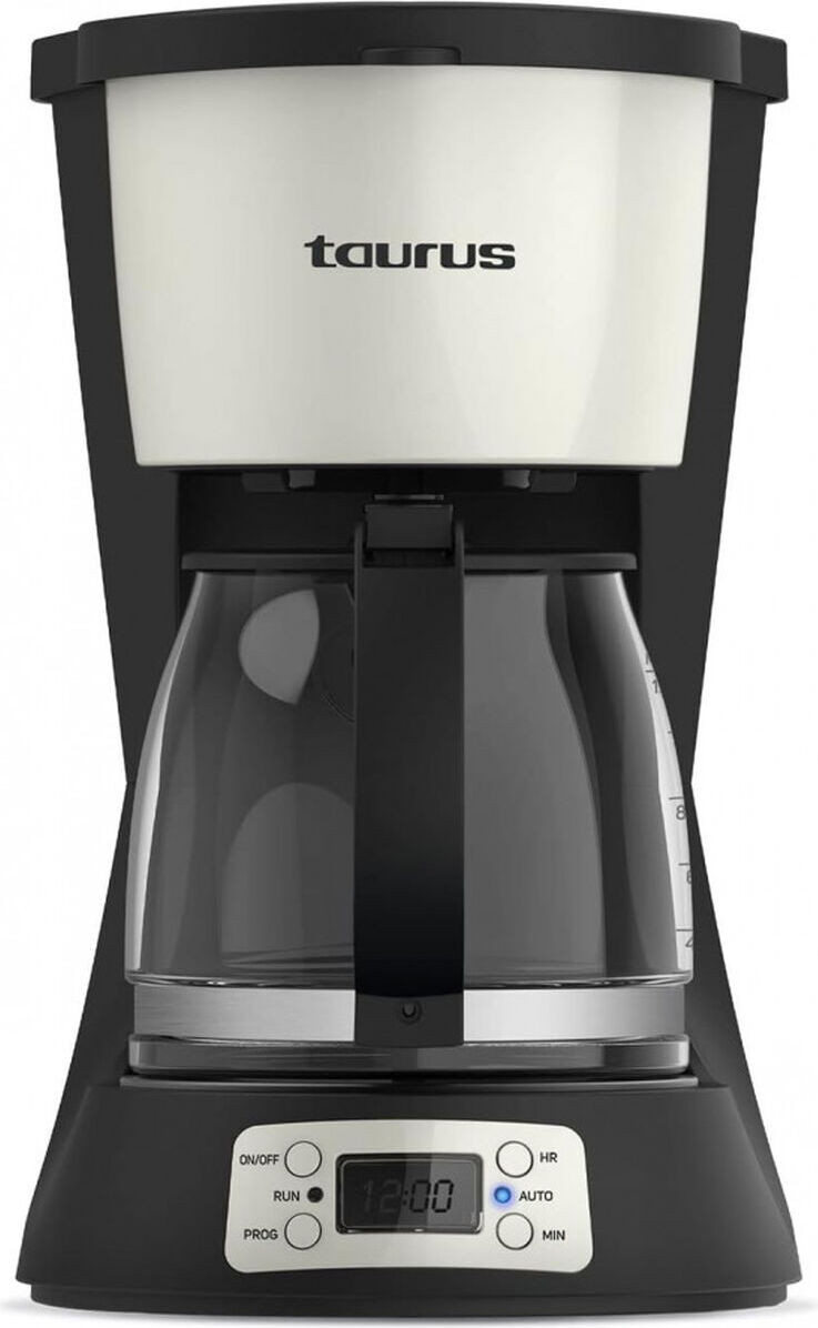Taurus Vintage Digitale Koffiemachine, zwart, 1,5 liter, met melkopschuimer