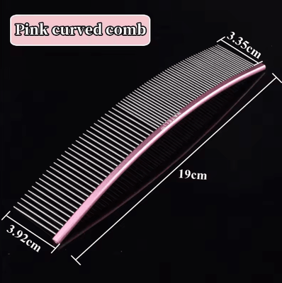 Inspire Picks Professional Stainless Steel Pet Grooming Comb With Dual Teeth Design d Pink