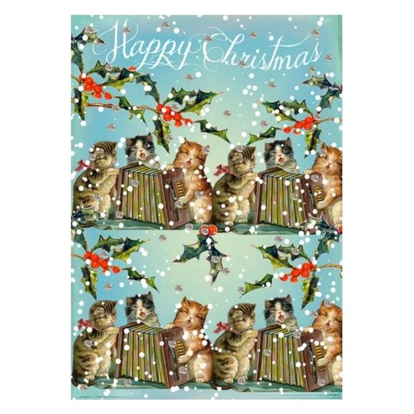 Madame Treacle B6 Glitzerkarte mit Umschlag Weihnachtskatzen (51899041)