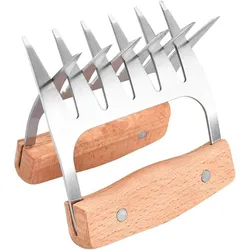 GrillX Luxus Fleischkrallen mit Holzgriff