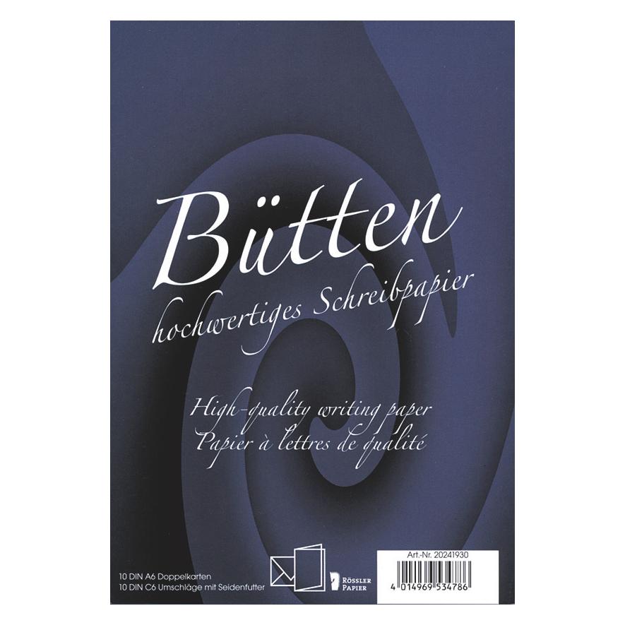 Rössler Papier 20241930 - Bütten - Doppelkarten DIN A6, 10 Karten/ 10 Hüllen, weiss (10 Stk.) (20241930)