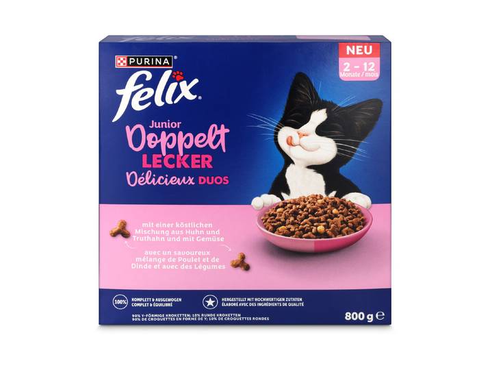 Felix Junior Doppelt Lecker Katzen Trockenfutter Geflügel